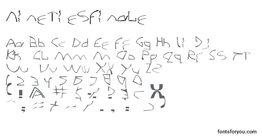 Czcionka NinetiesFinale – alfabet, cyfry, specjalne znaki