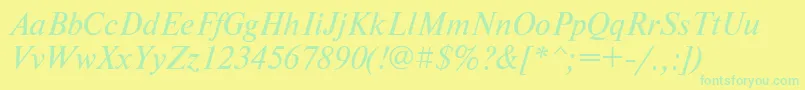 NewtonettItalic Font – Green Fonts on Yellow Background