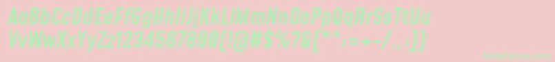MohaveMediumitalic-Schriftart – Grüne Schriften auf rosa Hintergrund