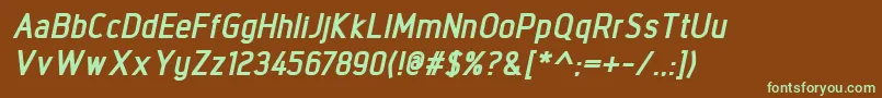 Шрифт IntropolExtrabolditalic – зелёные шрифты на коричневом фоне