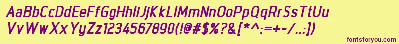 IntropolExtrabolditalic Font – Purple Fonts on Yellow Background