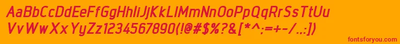 IntropolExtrabolditalic-Schriftart – Rote Schriften auf orangefarbenem Hintergrund