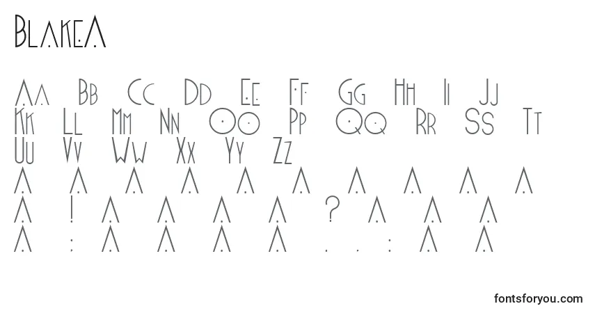Czcionka Blake2 – alfabet, cyfry, specjalne znaki