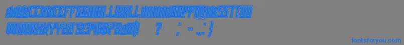 Więcej informacji o czcionce Schwachsinn3DfilledItalic Czcionka Schwachsinn3DfilledItalic – niebieskie czcionki na szarym tle