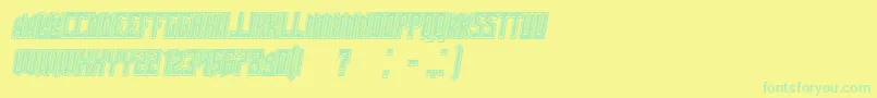 Police Schwachsinn3DfilledItalic – polices vertes sur fond jaune
