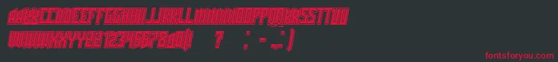 Schwachsinn3DfilledItalic Font – Red Fonts on Black Background