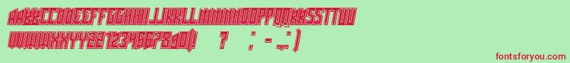 Schwachsinn3DfilledItalic Font – Red Fonts on Green Background