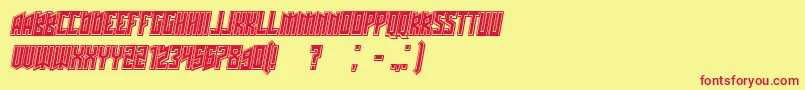 Schwachsinn3DfilledItalic Font – Red Fonts on Yellow Background