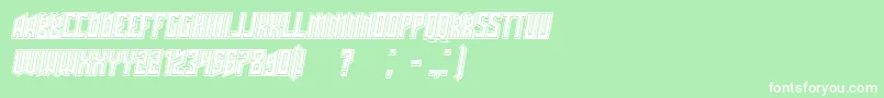 Schwachsinn3DfilledItalic Font – White Fonts on Green Background