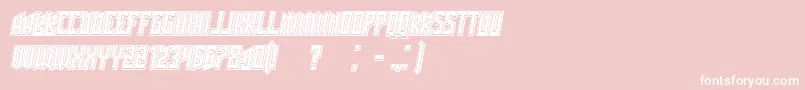 Schwachsinn3DfilledItalic Font – White Fonts on Pink Background