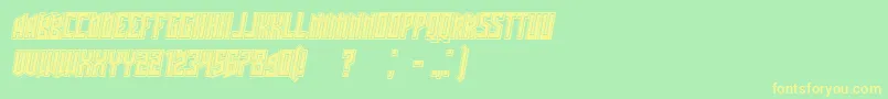 Schwachsinn3DfilledItalic Font – Yellow Fonts on Green Background