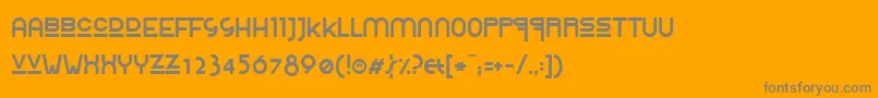 Rolire-Schriftart – Graue Schriften auf orangefarbenem Hintergrund