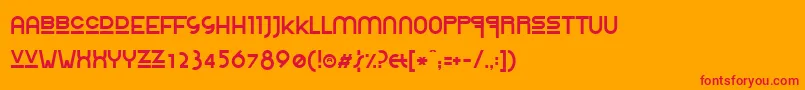 Rolire-Schriftart – Rote Schriften auf orangefarbenem Hintergrund