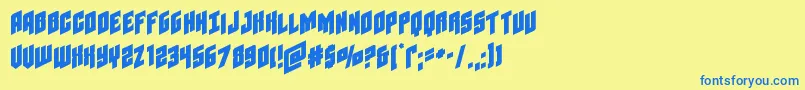 Galaxyforceexpand Font – Blue Fonts on Yellow Background