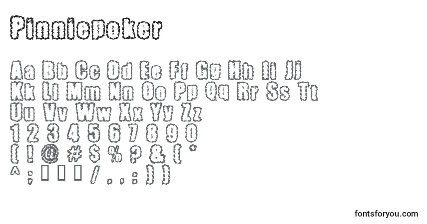 Czcionka Pinniepoker – alfabet, cyfry, specjalne znaki