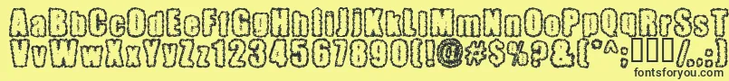 Pinniepoker Font – Black Fonts on Yellow Background