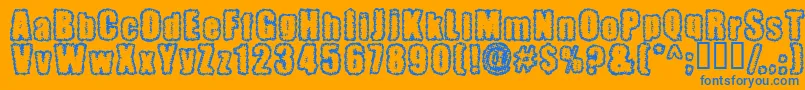 Pinniepoker Font – Blue Fonts on Orange Background