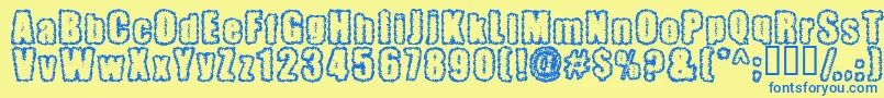 Pinniepoker Font – Blue Fonts on Yellow Background