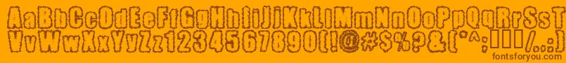 Pinniepoker Font – Brown Fonts on Orange Background