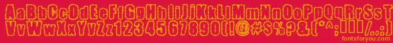 Pinniepoker Font – Orange Fonts on Red Background