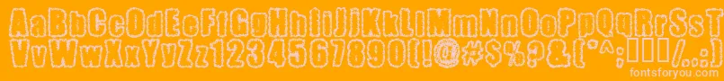 Pinniepoker-fontti – vaaleanpunaiset fontit oranssilla taustalla
