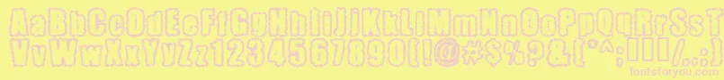 Pinniepoker Font – Pink Fonts on Yellow Background