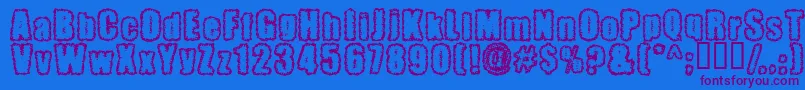 Pinniepoker Font – Purple Fonts on Blue Background