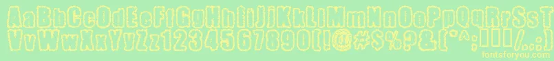 Pinniepoker Font – Yellow Fonts on Green Background