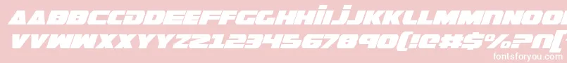 GuardianItalic-Schriftart – Weiße Schriften auf rosa Hintergrund