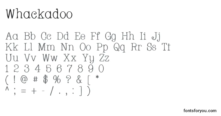 Schriftart Whackadoo – Alphabet, Zahlen, spezielle Symbole