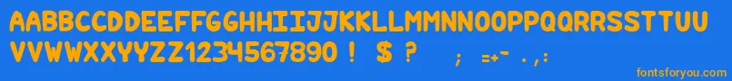 Hilariouscomicslight Font – Orange Fonts on Blue Background