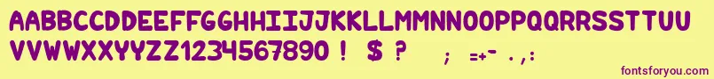 Hilariouscomicslight Font – Purple Fonts on Yellow Background