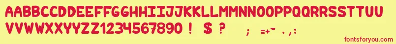 Hilariouscomicslight Font – Red Fonts on Yellow Background