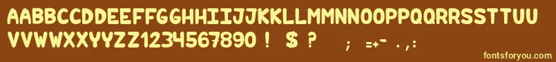 Hilariouscomicslight Font – Yellow Fonts on Brown Background