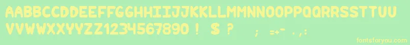 Hilariouscomicslight Font – Yellow Fonts on Green Background