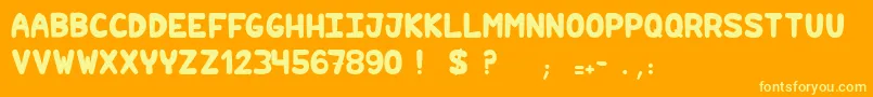 Fonte Hilariouscomicslight – fontes amarelas em um fundo laranja