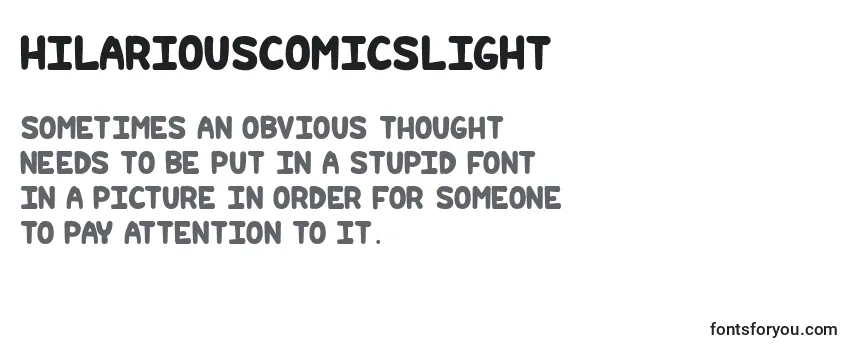 Hilariouscomicslight -fontin tarkastelu
