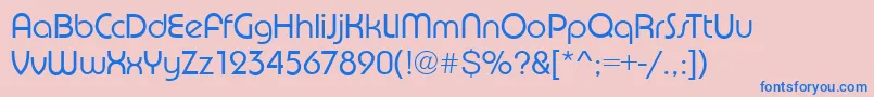 PuenteLightRegular-Schriftart – Blaue Schriften auf rosa Hintergrund