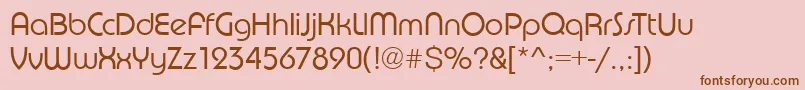 PuenteLightRegular-Schriftart – Braune Schriften auf rosa Hintergrund