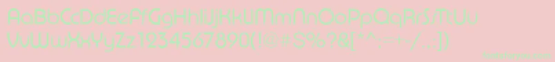 PuenteLightRegular Font – Green Fonts on Pink Background