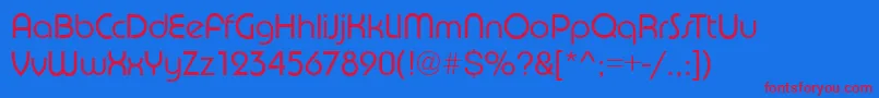 PuenteLightRegular Font – Red Fonts on Blue Background
