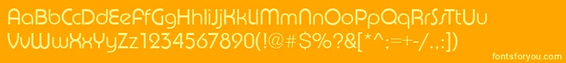 Czcionka PuenteLightRegular – żółte czcionki na pomarańczowym tle