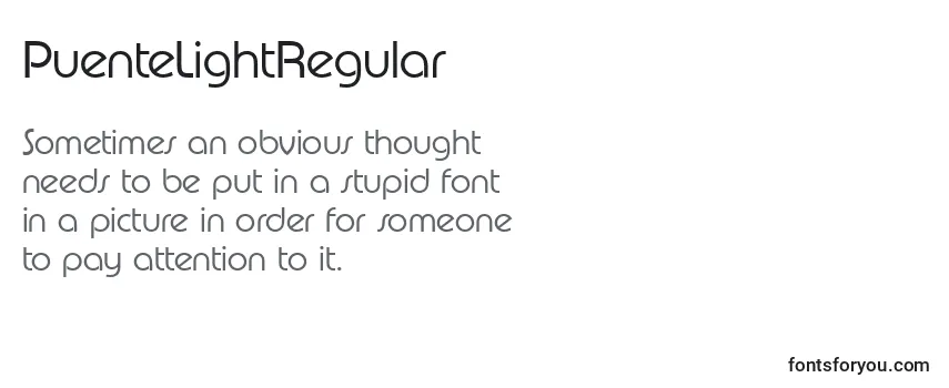 Review of the PuenteLightRegular Font