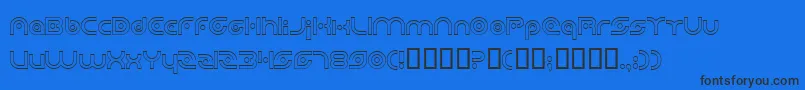 フォントPlanetaryOrbiterOutline – 黒い文字の青い背景