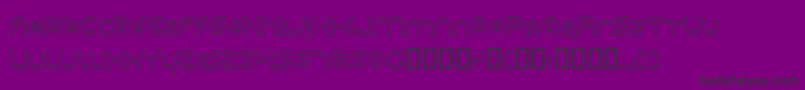 PlanetaryOrbiterOutline-Schriftart – Schwarze Schriften auf violettem Hintergrund