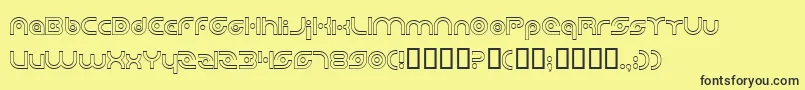 PlanetaryOrbiterOutline Font – Black Fonts on Yellow Background