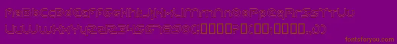 フォントPlanetaryOrbiterOutline – 紫色の背景に茶色のフォント