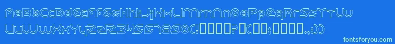 PlanetaryOrbiterOutline Font – Green Fonts on Blue Background