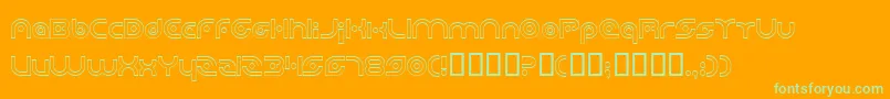 PlanetaryOrbiterOutline Font – Green Fonts on Orange Background