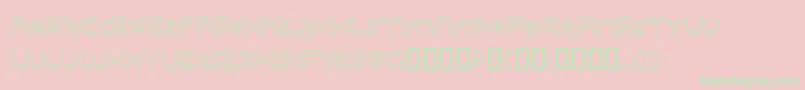 PlanetaryOrbiterOutline-Schriftart – Grüne Schriften auf rosa Hintergrund